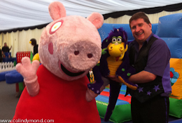 Cheltenham Racecourse Magician with Snot The Dragon and Pepper Pig